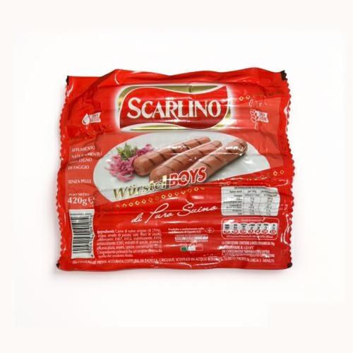 WURSTEL P.SUINO 6PZ-420GR.X10 SCARLINO Ø 23