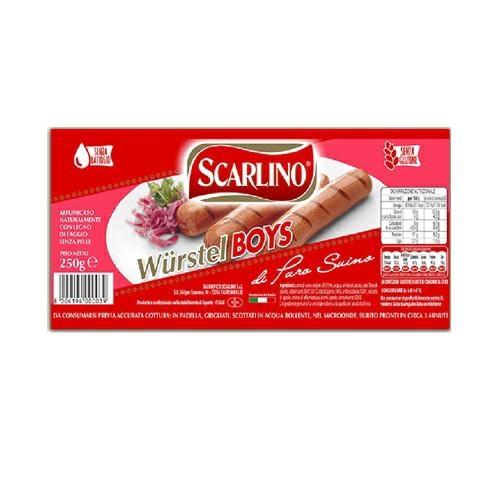 WURSTEL P.SUINO 3PZ-250Gr.X20 SCARLINO Ø 25