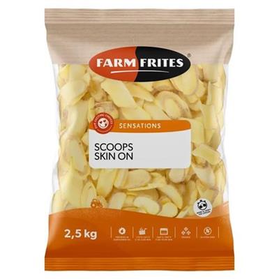 PATATE SCOOPS SKIN ON KG.2,5X5 FARM FRITES                  Tipo Dippers