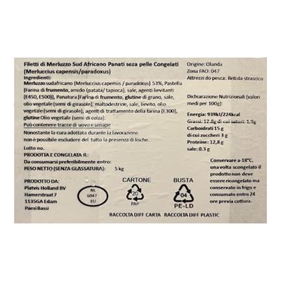 FILETTO MERLUZZO SUD AFR.PANATO KG.5 SEA HARVEST
