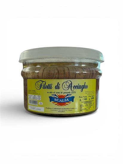 ALICI OLIO FILETTI SCALIA KG.1,5             PESO NETTO SGOCCIOLATO KG.1