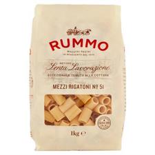 PASTA MEZZI RIGATONI N°51 RUMMO GR.500                 MEZZE MANICHE